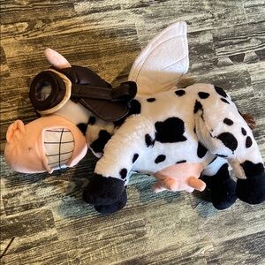 Universal Black and White TWISTER AVIATOR PILOT Flying Cow Stuffed Animal 16”